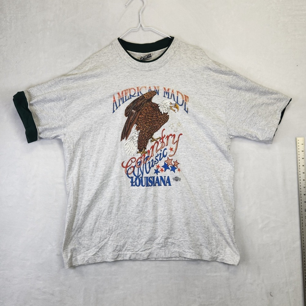 Vintage 1993 American Made Country Music Louisiana Eagle T-Shirt Mens‎ XL